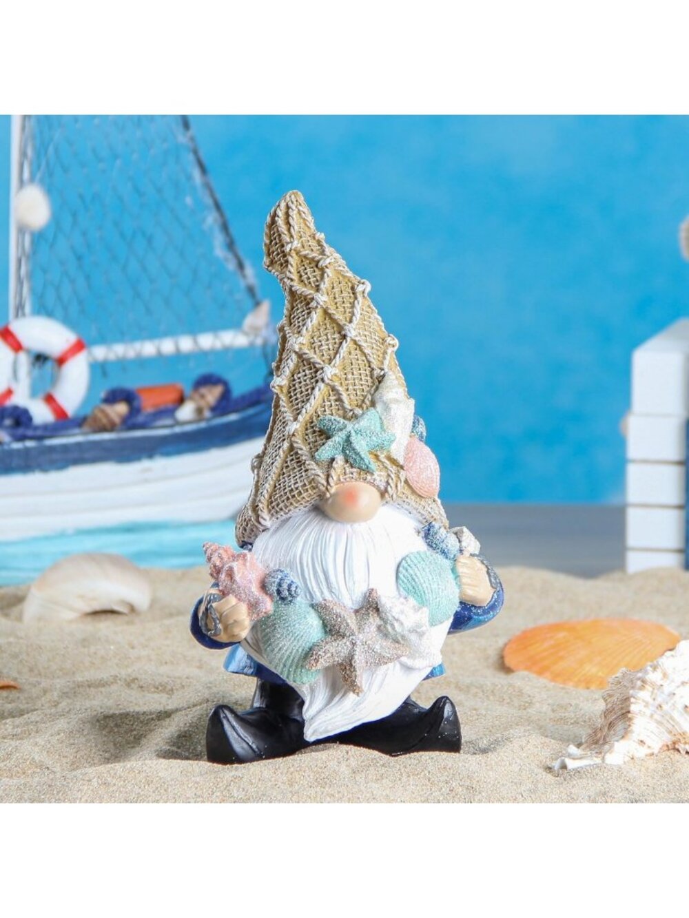 Funny Ocean Garden Gnomes Statues - Cute Outdoor Decor for Lawn, Patio & Porch